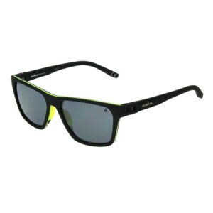 ironman 2003 way sport sunglasses for men, black/yellow, 56mm