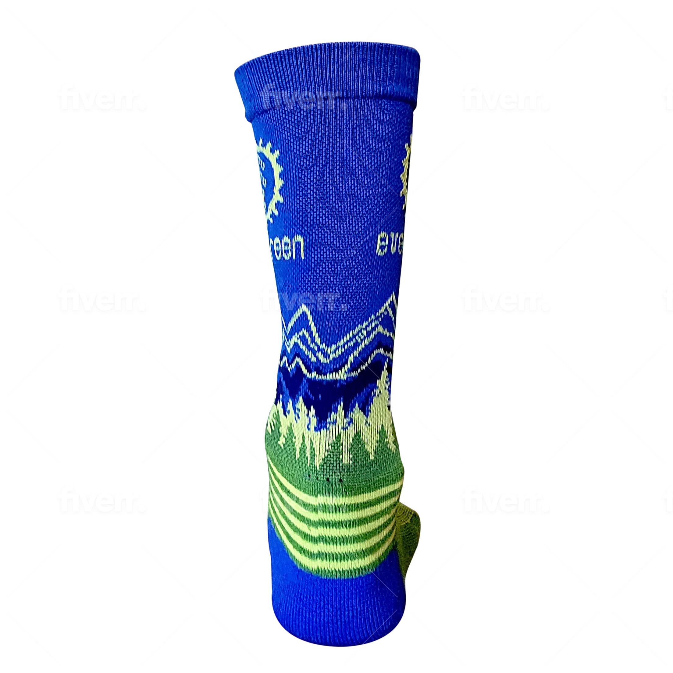 Evergreen Mountain Bike Alliance Wool Socks Blue L, Blue/Blue Toe