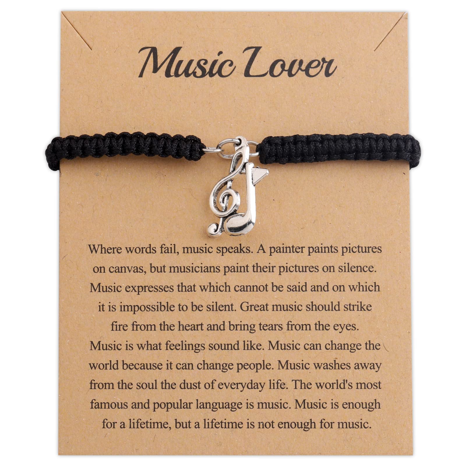 TIIMG Music Lovers Gift for Music Teacher Student Musicians Jewelry Inspirational Gift (Music Lover card)