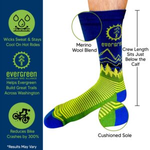 Evergreen Mountain Bike Alliance Wool Socks Blue M