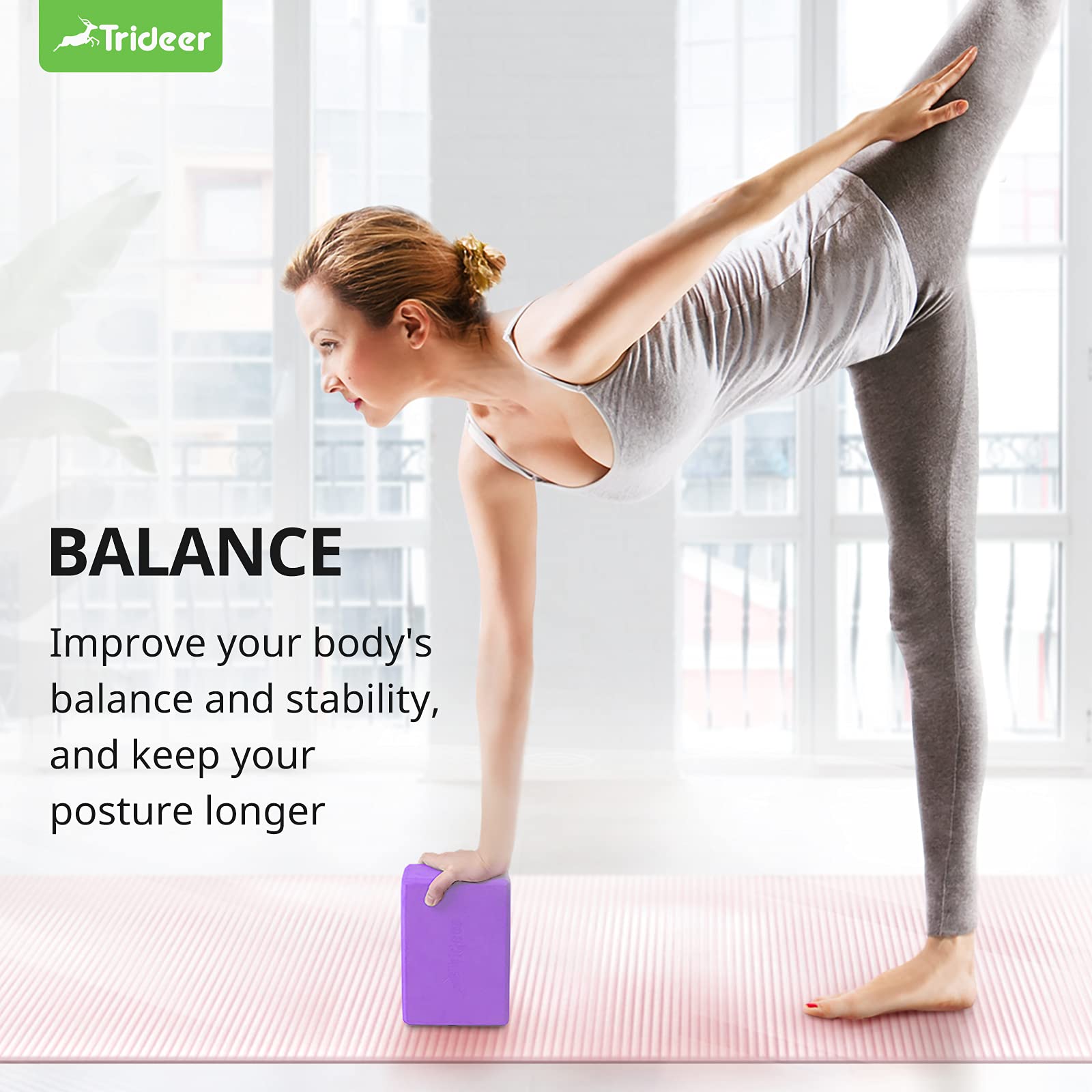 Trideer Yoga Blocks 2 Pack Purple