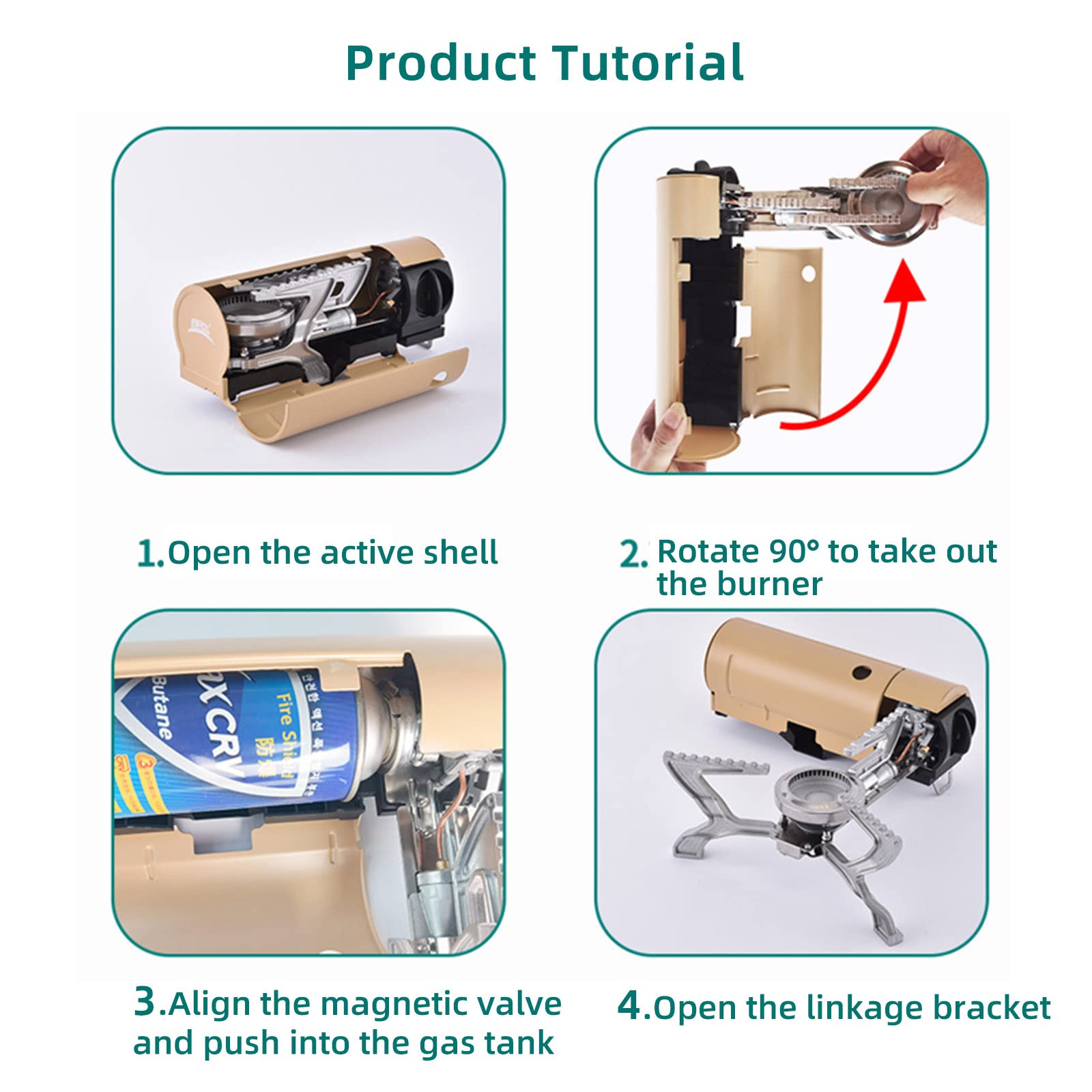 BRS Foldable Portable Butane Stove 2670W Camping Stove Outdoor Gas Stove with Storage Bag Thermal Sheet Adventure suitable for Picnic/Backpacking Hiking/Home Travel (BRS-99 Green)