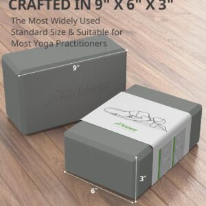 Trideer Yoga Blocks, Yoga Blocks 2 Pack, High Density EVA Foam Blocks, Supportive, Lightweight & Odor Resistant, Yoga Essentials for Yogi & Yogini, Yoga Accessories 9"x6"x3" (Gray)