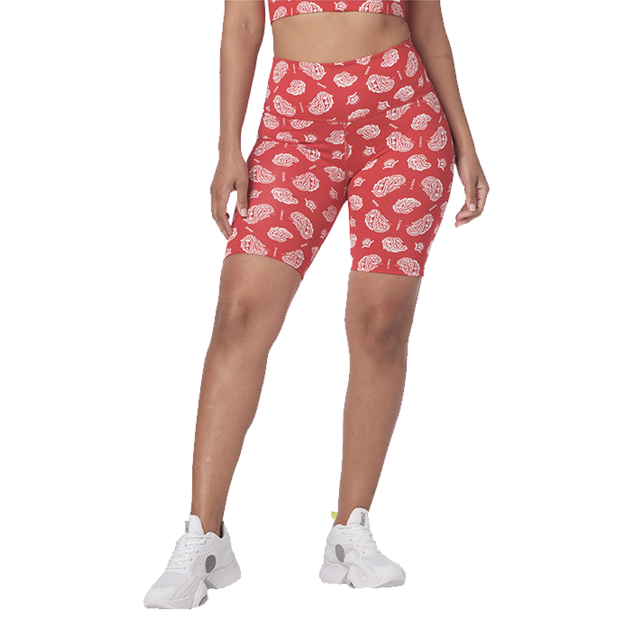 ZUMBA Biker Shorts Clothes for Women Workout High Waisted Shorts, M, Red