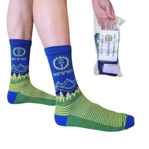 Evergreen Mountain Bike Alliance Wool Socks Blue L, Blue/Blue Toe