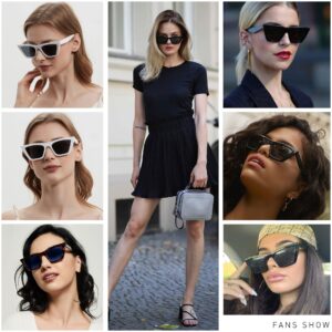 ANDWOOD Cat Eye Sunglasses for Women Cateye Frames Fashion Vintage Square Classic Retro Sun Glasses Black Tortoise Shades