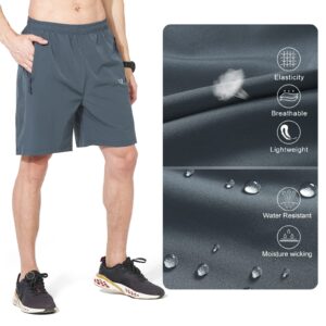 NORTHYARD Men's Athletic Running Shorts Quick Dry Workout Shorts 7"/ 5"/ 9" Lightweight Sports Gym Basketball Shorts Hiking Exercise COOLGREY L