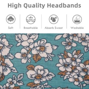 Huachi Boho Headbands - Wide Non-Slip Hair Accessories for Women's Yoga, Workout and Summer, 6 Pack