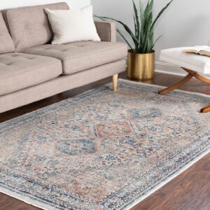 Unique Loom Newport Collection Area Rug - Rosecliff (Rectangular 9' 0" x 12' 0", Multi/Blue)