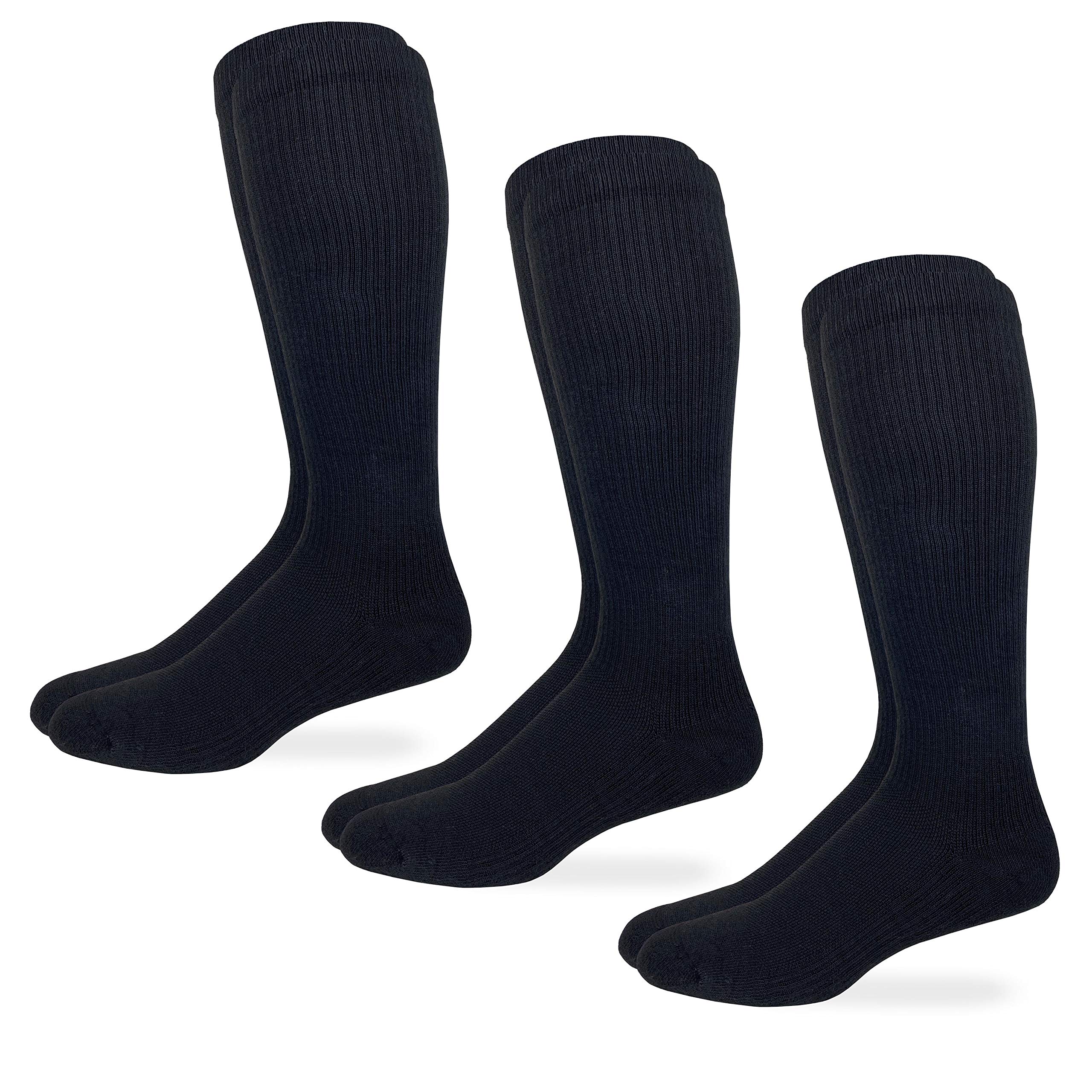 Carolina Ultimate Mens over the calf Seamless Toe Compression Socks 3 Pair Pack (as1, alpha, m, regular, regular, Black, Medium)