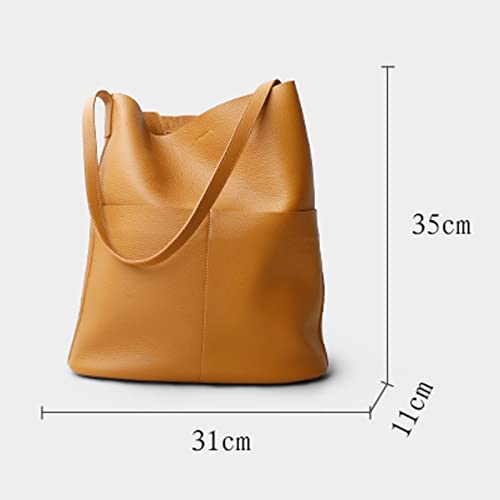 WPYYI Women Shoulder Bag Casual Female Totes Bag Women Leather Handbags Large Capacity (Color : Orange, Size : 35x31cm)