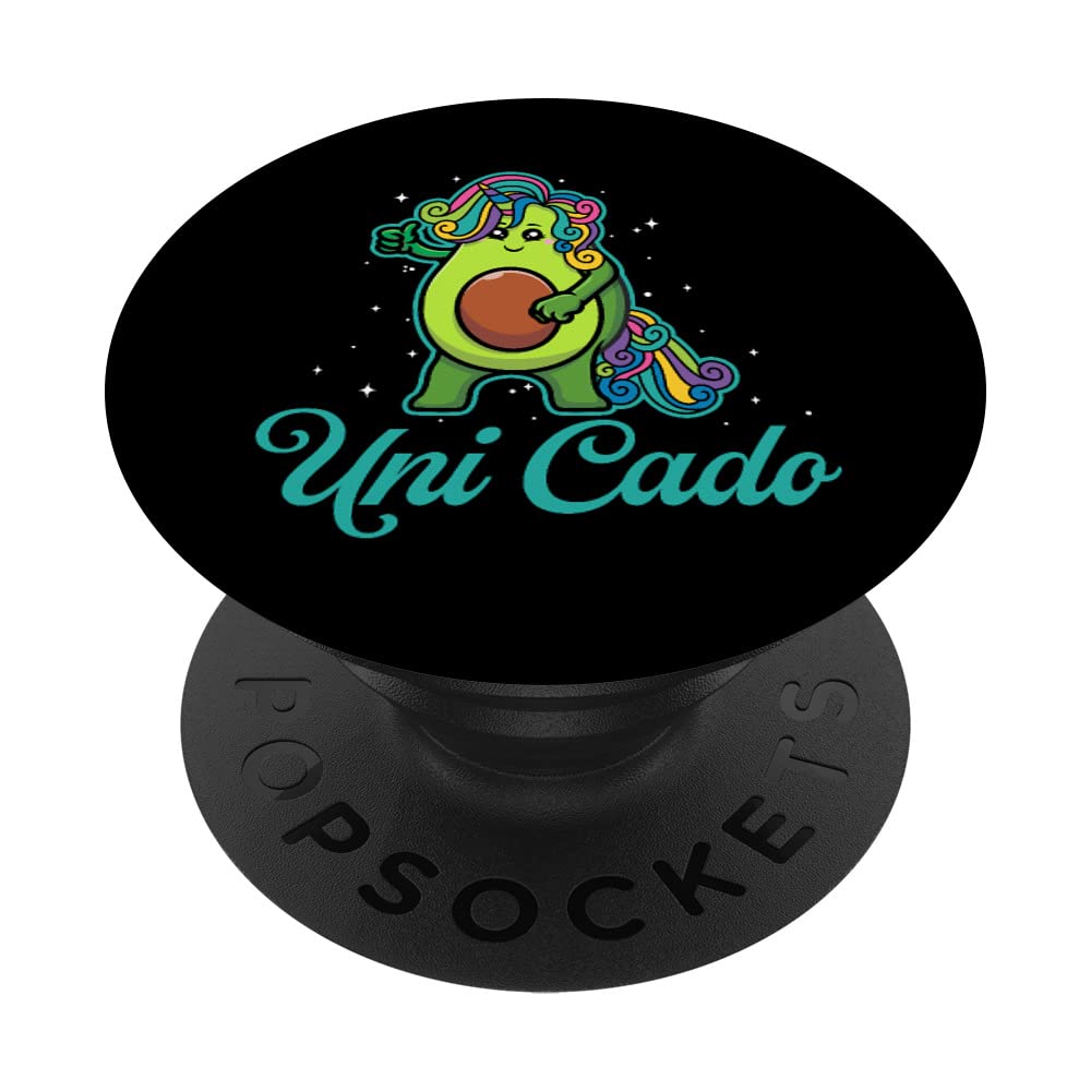 Uni Cado, Cute Avocado, Funny Unicorn, Guacamole, Vegan PopSockets Swappable PopGrip