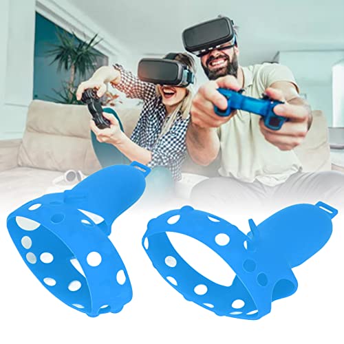 Handle Protective Sleeve, Comfortable Sweatproof Silicone Washable Controller Grip Cover Antislip for Oculus Quest 2(Blue)