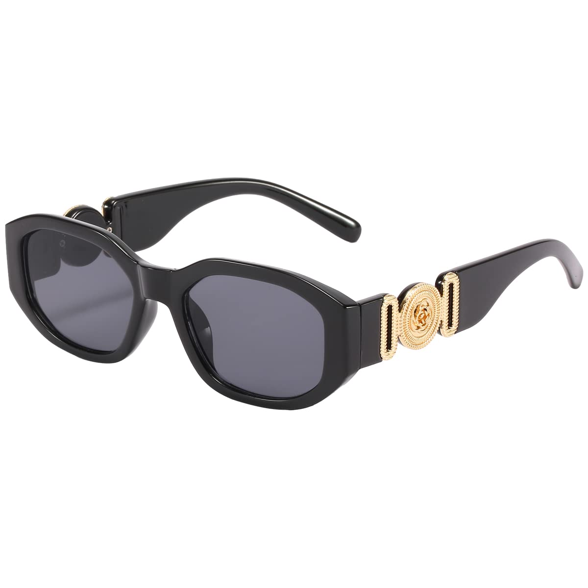 Dollger Rectangle Sunglasses for Women Trendy Irregular Luxury Design Black Sunlasses UV Protection