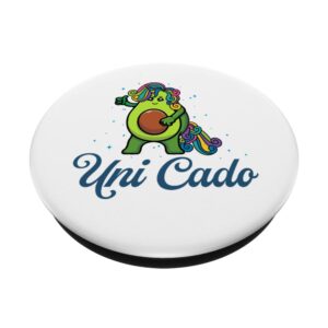 Uni Cado, Cute Avocado, Funny Unicorn, Guacamole, Vegan PopSockets Swappable PopGrip