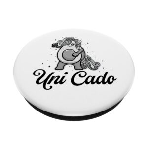 Uni Cado, Cute Avocado, Funny Unicorn, Guacamole, Vegan PopSockets Swappable PopGrip