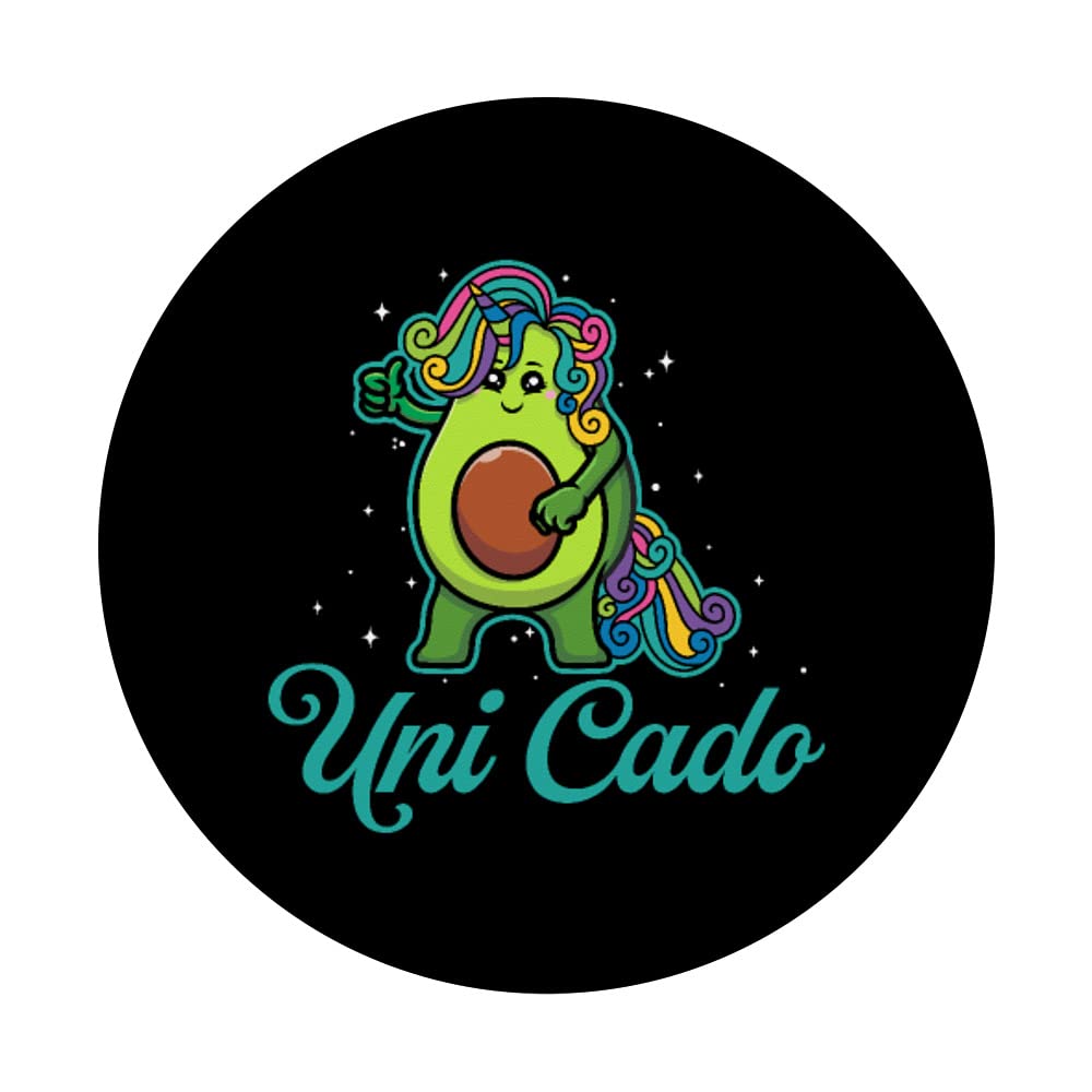 Uni Cado, Cute Avocado, Funny Unicorn, Guacamole, Vegan PopSockets Swappable PopGrip