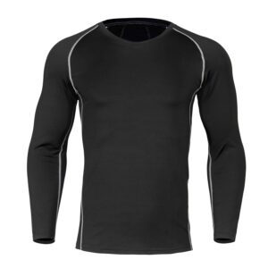 Workout Set Compression Shirt Pants Top Long Sleeve Sports Tight Base Layer Quick Dry & Moisture-Wicking