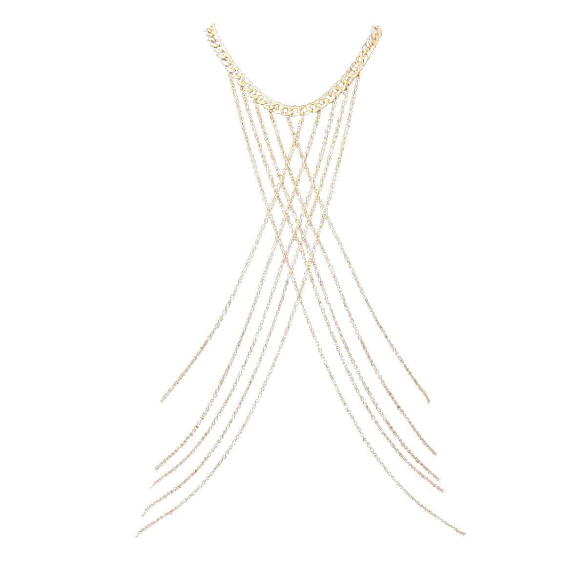 Crossover Harness Body Chain Bra Crossover Chain Body Necklace Bikini Chains Necklace for Women Girls Fashion Body Jewelry-gold