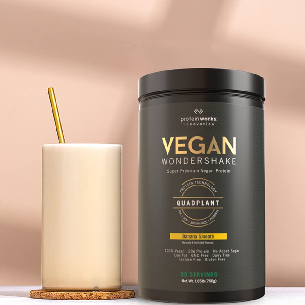 Protein Works - Vegan Wondershake | Vegan Protein Shake | Super Smooth, Amazing Taste | 21g Plant Based Protein | Premium Vegan Blend | Low Calorie | 30 Servings | Vanilla Crème