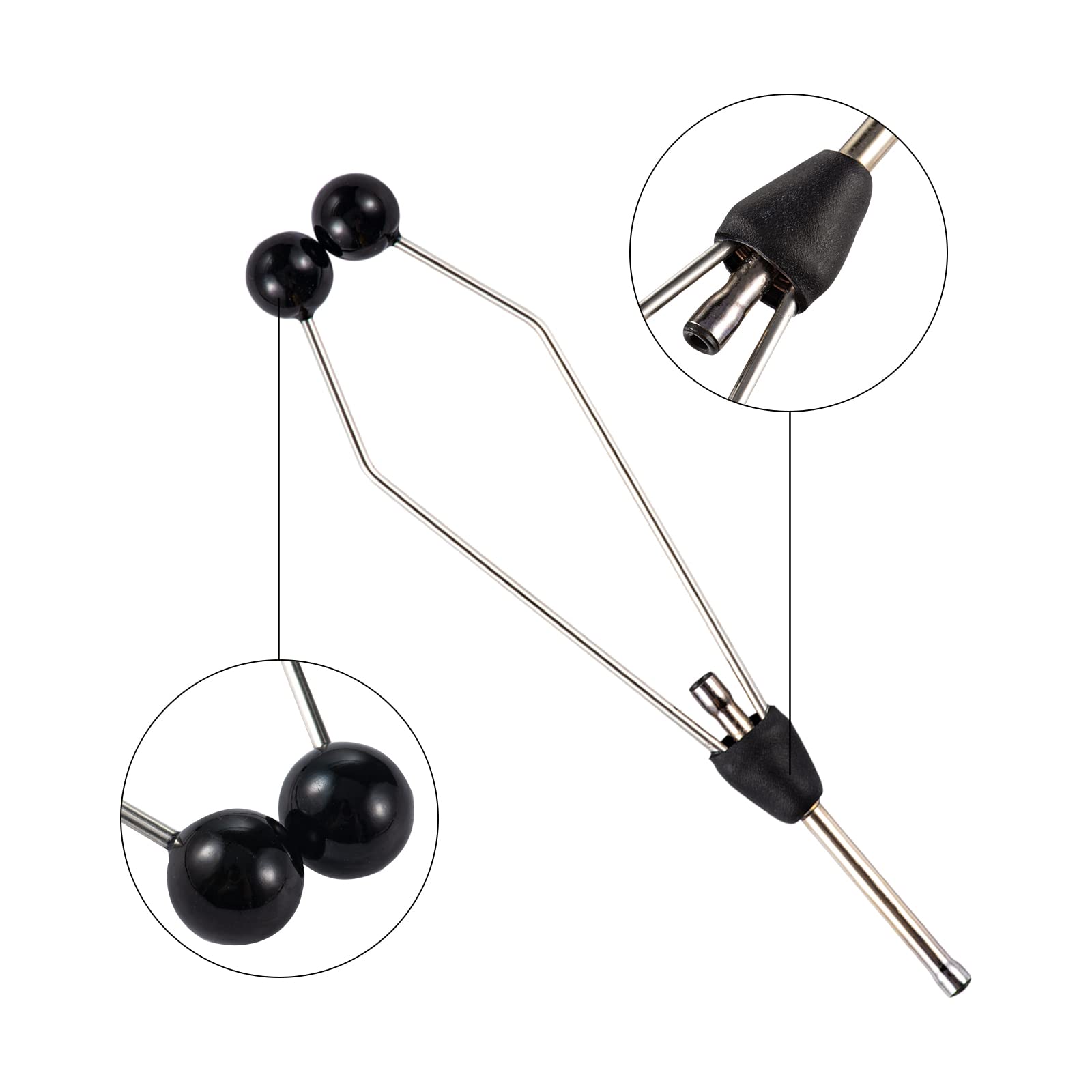 Goture Black Bullet Head Bobbin with Ceramic Tips,Fly Fishing Tying Tool Made of Iron and Ceramic,Lure Making Tool