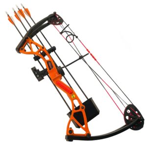 Linkboy Kid Compound Bow Set for Youth and Beginners 9-13 years Brithday Gift, Right Handed,Amounted for Shooting,Easy learning Adjustable 10-20 Lbs Archery Practice Safe arrows Passionate Orange