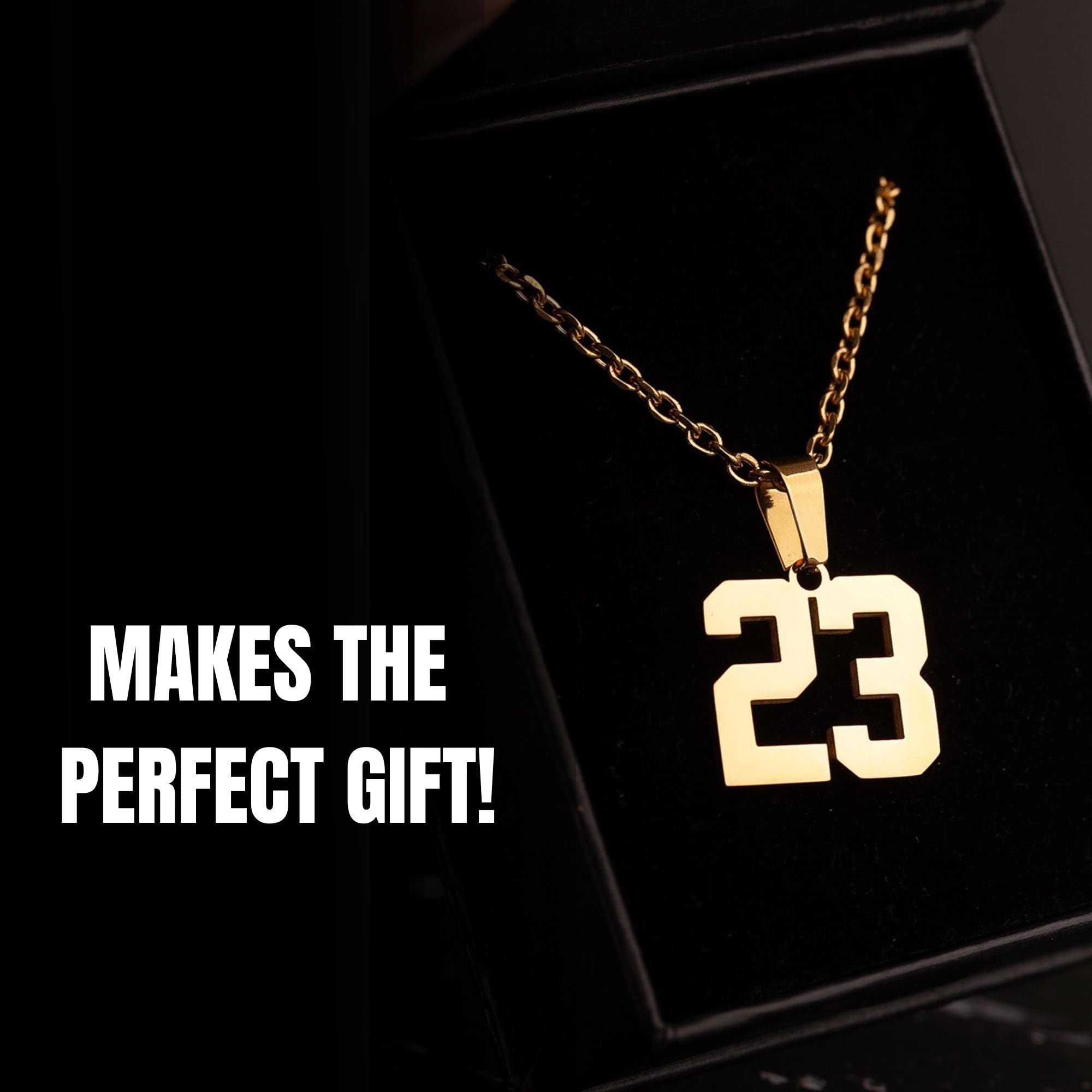 Gold Number Necklace - Jersey Number Pendant for Athletes - Sports Jewelry (7)