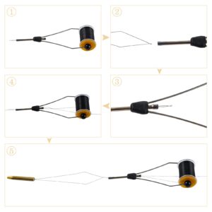 Goture Black Bullet Head Bobbin with Ceramic Tips,Fly Fishing Tying Tool Made of Iron and Ceramic,Lure Making Tool