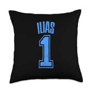 ilias support accessories & fan gifts men women ilias supporter number 1 greatest fan throw pillow, 18x18, multicolor