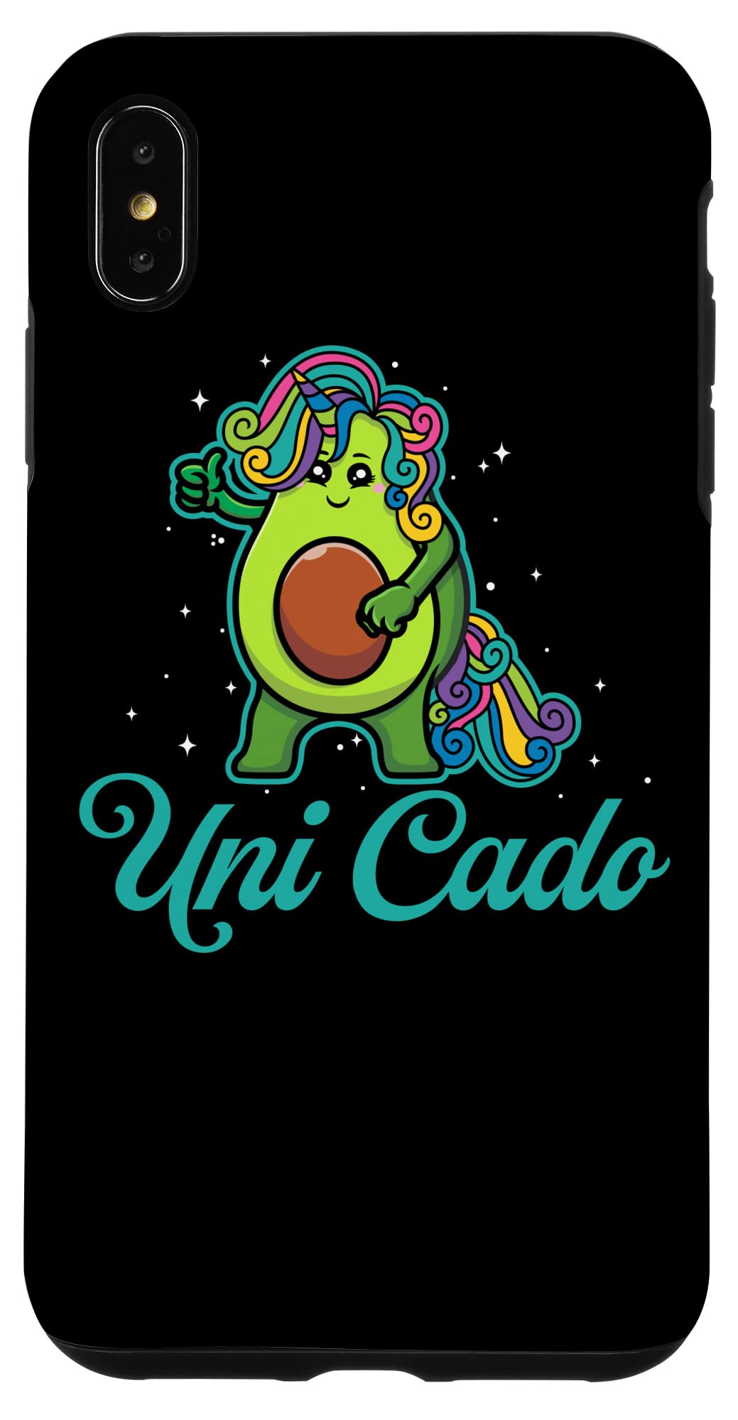 iPhone XS Max Uni Cado, Cute Avocado, Funny Unicorn, Guacamole, Vegan Case