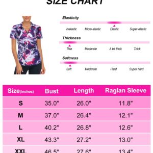 LURANEE Womens Golf Shirt,Workout Tops Short Sleeve Half-Zip SPF 50+ Sun Protection Shirts Cooling Dry Fit Running Clothes Lightweight Hiking Sport Yoga Jacket Active Wear Tie Dye Medium