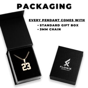 Gold Number Necklace - Jersey Number Pendant for Athletes - Sports Jewelry (7)