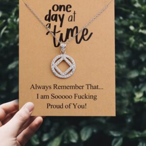 TIIMG Sobriety Gift One Day At A Time Addiction Recovery Inspirational Jewelry Gifts (one day at a time NA)