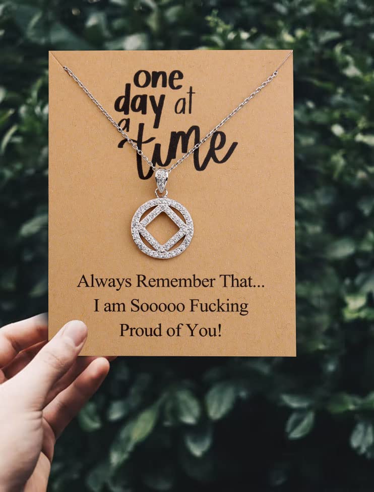 TIIMG Sobriety Gift One Day At A Time Addiction Recovery Inspirational Jewelry Gifts (one day at a time NA)