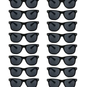 QYVEWY 20 Pairs Wholesale Sunglasses for Men Women in Bulk Retro 70s 90s Adult Cheap Glasses for Party Supplies (Black)