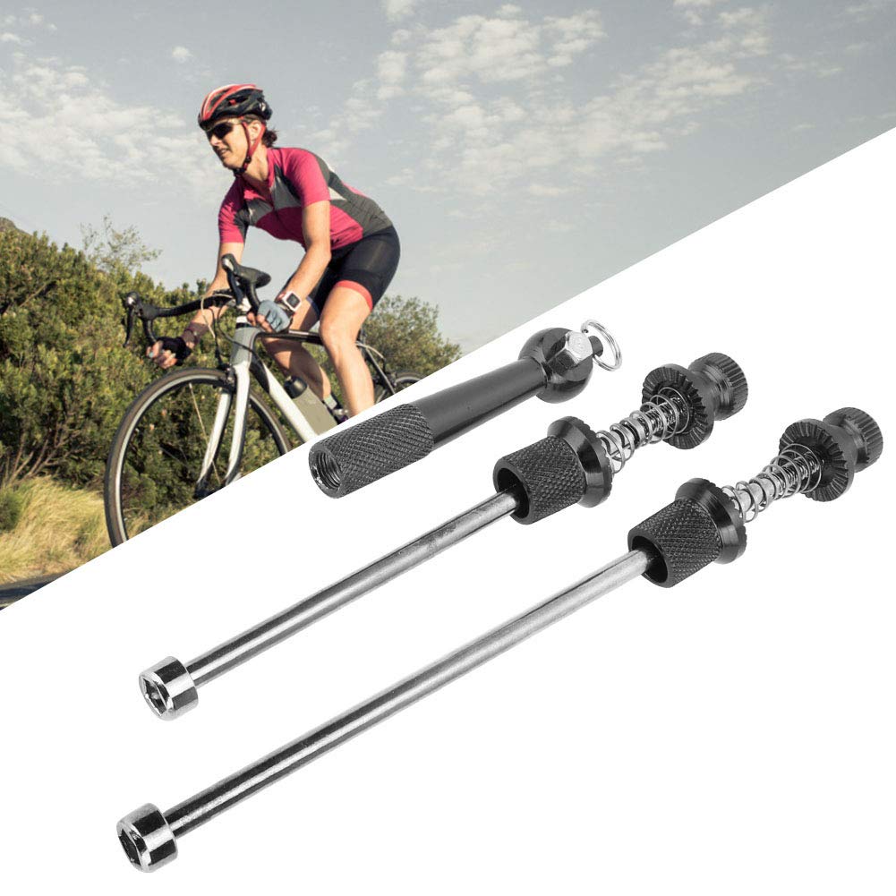 Security Skewers, Portable Aluminum Alloy Locking Security Quick Release Skewers, Beginner for Outdoor Anti-Theft Road Bike(Black)