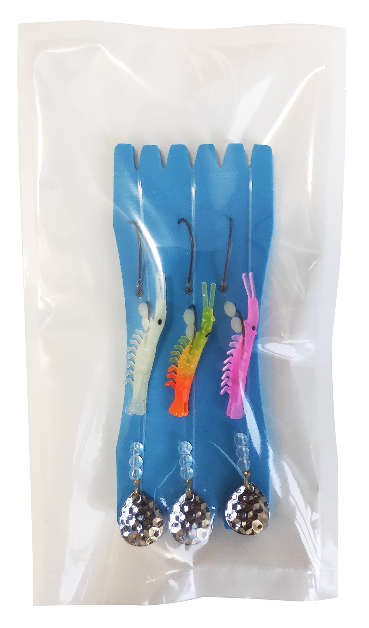 Loch Ness Tackle Micro Shrimp Lures Kokanee Trout UV Coated Luminous 1.7inch, Size 2, Orange,Green,Red, 18cm*10cm*2cm