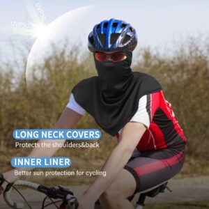 Balaclava Face Mask for Sun Protection Breathable Long Neck Covers for Men (Black+Black+Black)