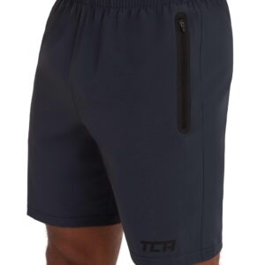 TCA Elite Tech Gym Shorts Men Athletic Shorts Workout Running Shorts for Men with Zip Pockets - Smoke Gray, Medium