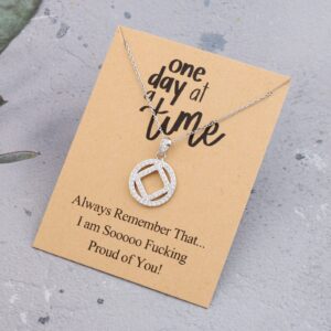 TIIMG Sobriety Gift One Day At A Time Addiction Recovery Inspirational Jewelry Gifts (one day at a time NA)