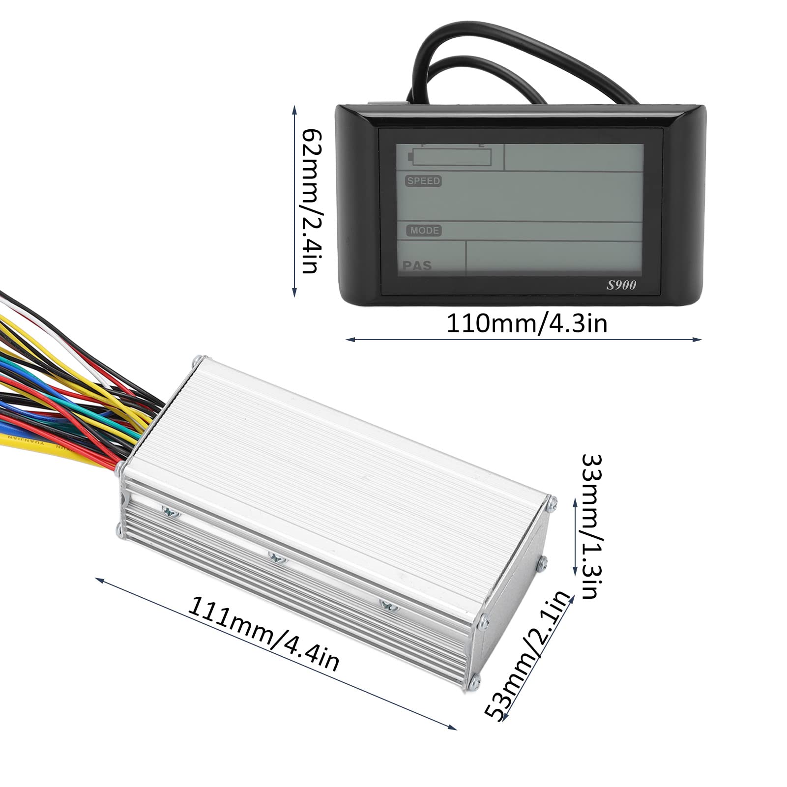 ANNAD Electric Bicycle Controller Display Waterproof Good Toughness E-Bike Controller Kit for 500W Motor