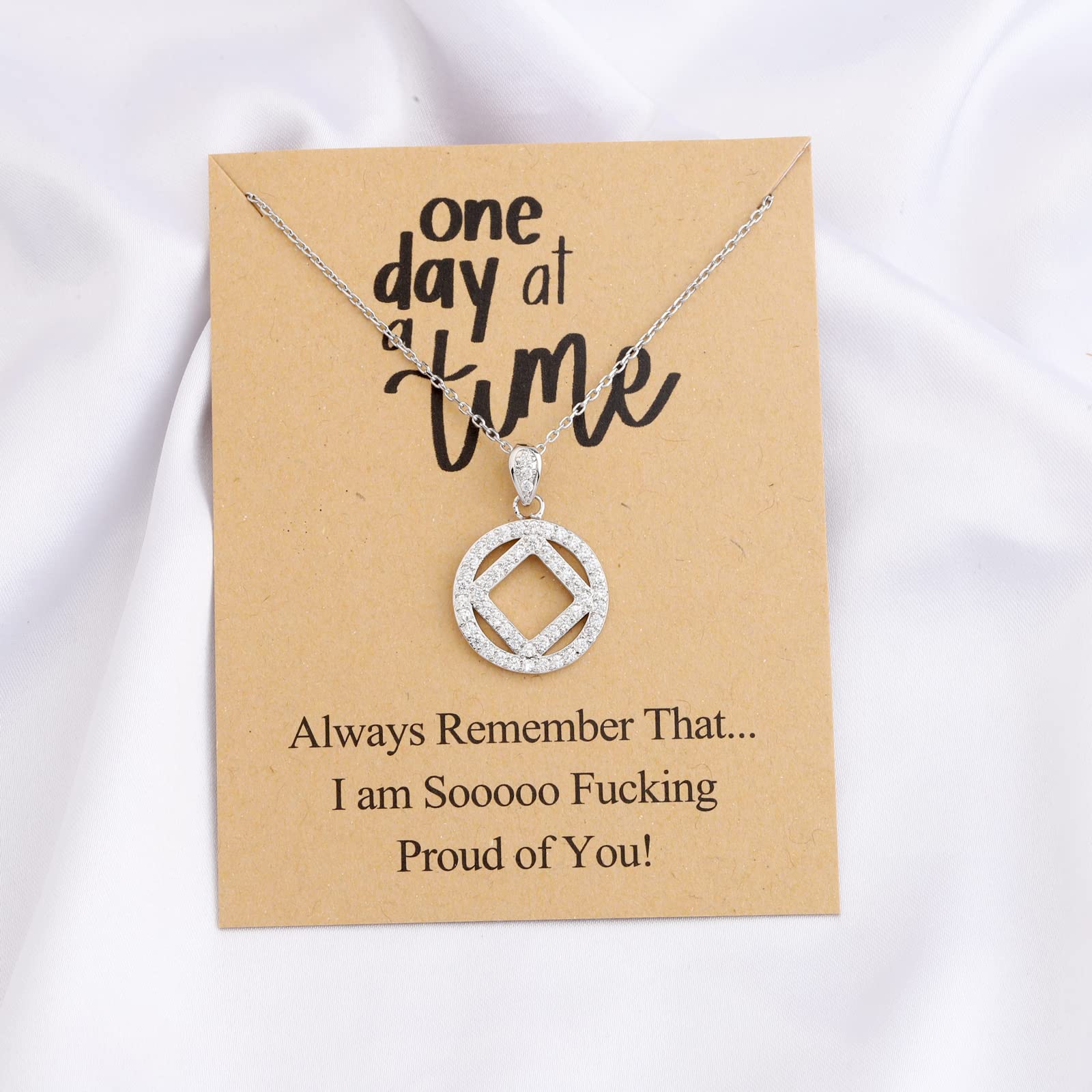 TIIMG Sobriety Gift One Day At A Time Addiction Recovery Inspirational Jewelry Gifts (one day at a time NA)