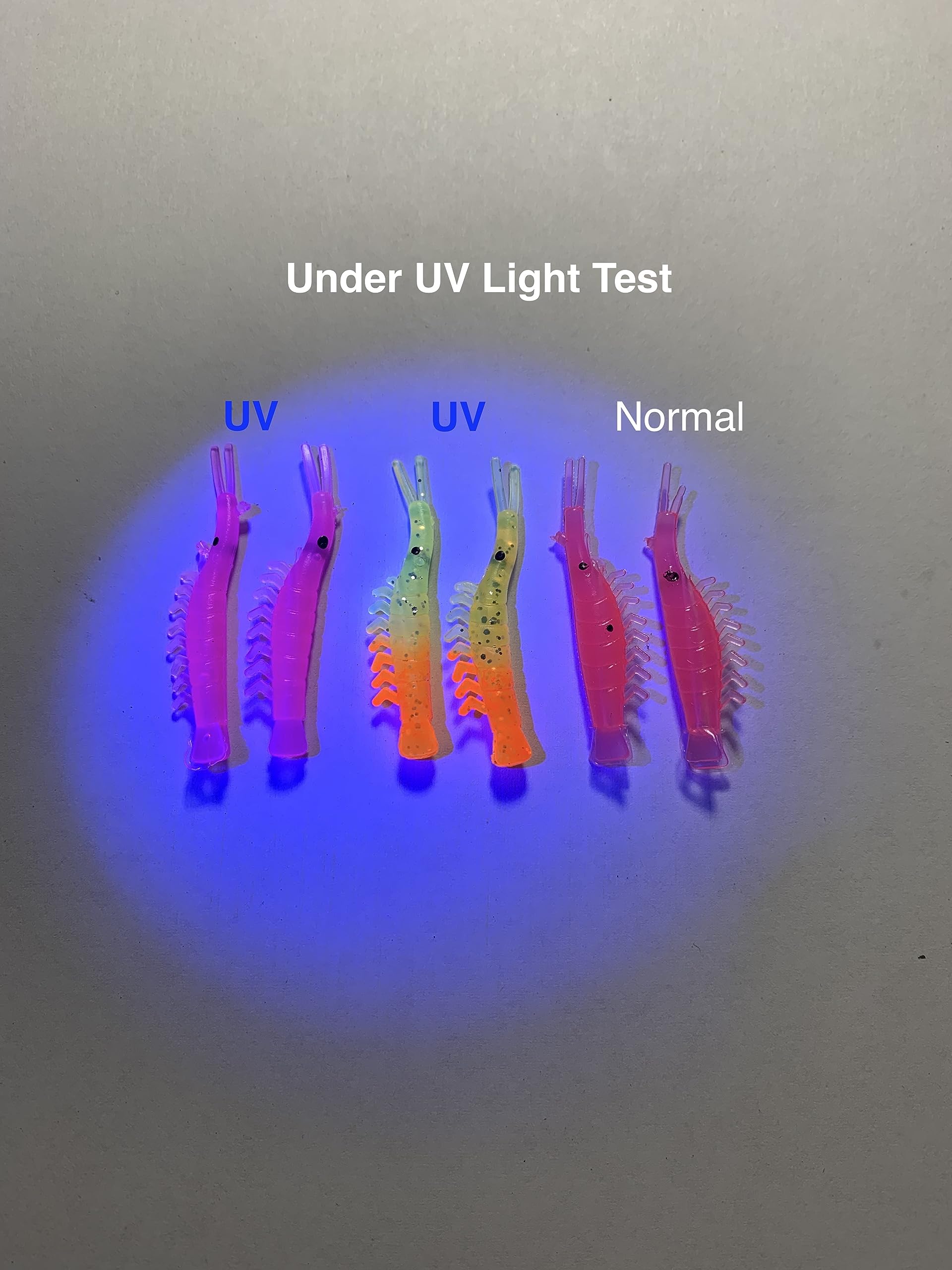 Loch Ness Tackle Micro Shrimp Lures Kokanee Trout UV Coated Luminous 1.7inch, Size 2, Orange,Green,Red, 18cm*10cm*2cm