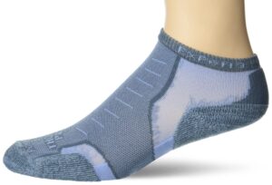 thorlos men's experia xccu thin cushion running low cut socks, dark blue/grey (1 pair), medium