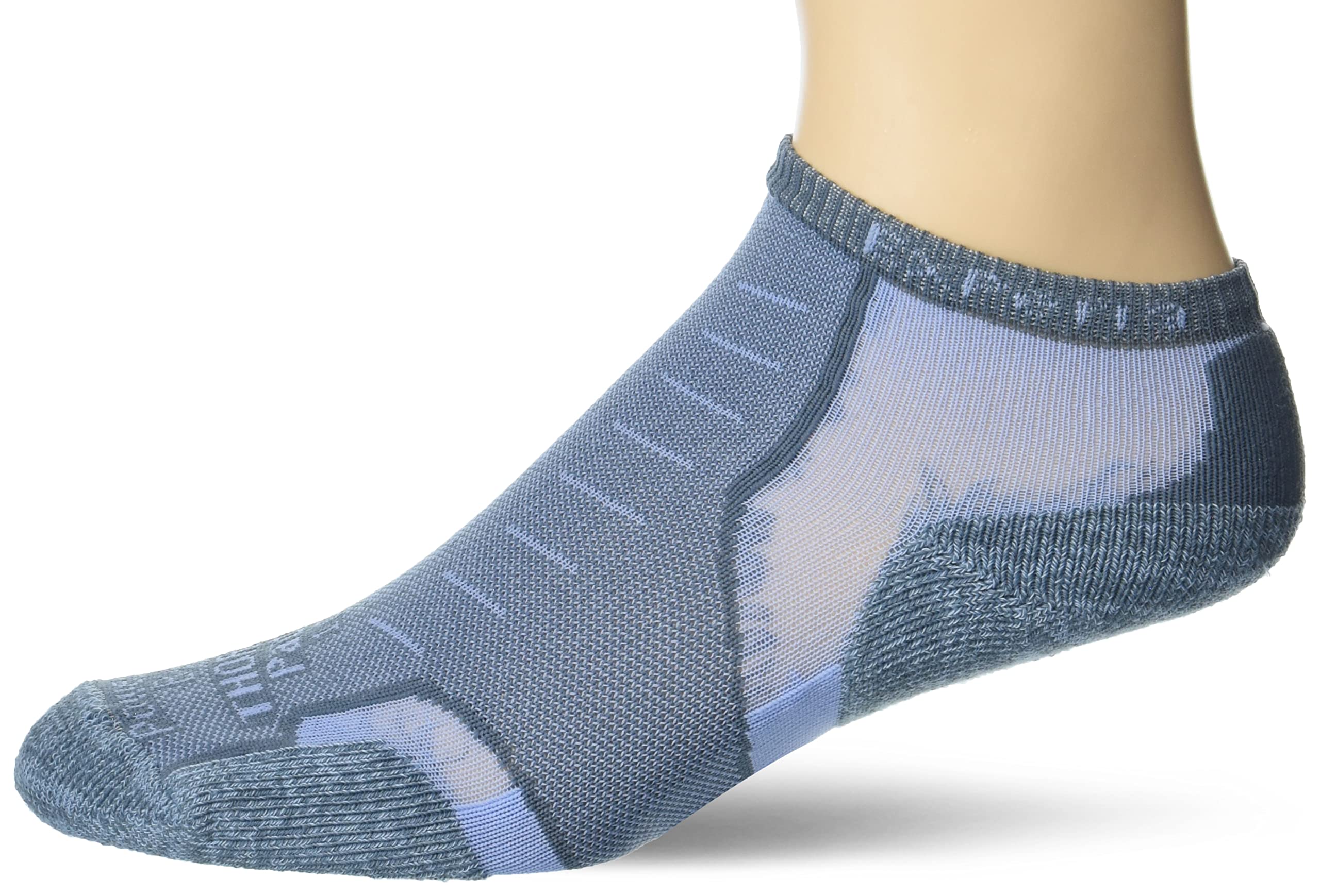 Thorlos Men's Experia Xccu Thin Cushion Running Low Cut Socks, Dark Blue/Grey (1 Pair), Medium