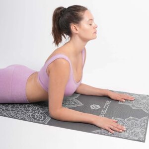 Skelcore 4mm PVC Yoga Mat with Non-Slip Honeycomb Texture for Enhanced Stability | Lightweight Exercise Mat for Pilates, Yoga, HIIT & Floor Exercises, Lotus Design