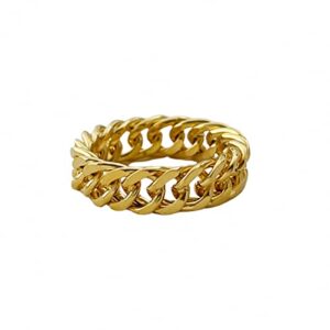 jana winkle 6mm minimalist 18k gold stainless steel rings women link chain ring finger rings