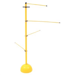 Basketball Training Pole Ball Control Training Lever Dribble Stick with Fan Storage Buckle Yellow Adjustable Height Basketball Dribble Trainer Equipment