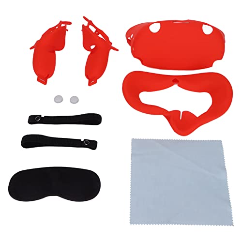 VR Glasses Cover, Hollow Design Skin Friendly VR Glasses Comfortable Anti Leakage for Oculus Quest 2(red)