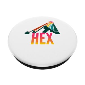 HEX Crypto Mountain Sun Rays Cryptocurrency Design PopSockets Swappable PopGrip